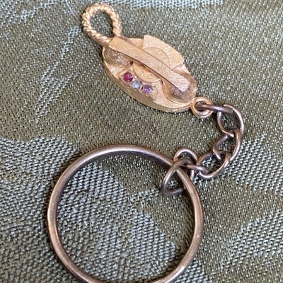 Vtg Rare Item Rotary Phone Metal Rhinestone Princess Telephone Key ring