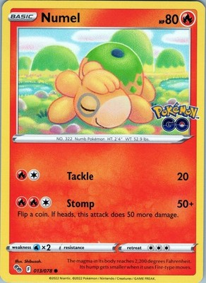 Numel Common Pokemon GO 013/078 NM