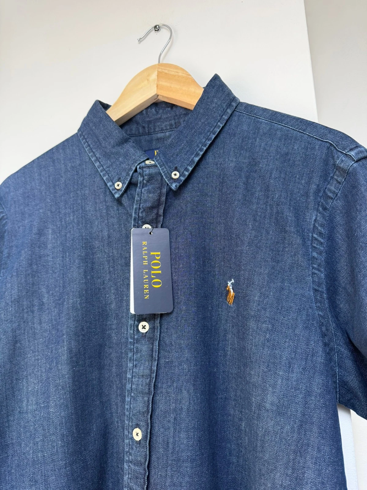 Polo Ralph Lauren Denim Shirt Button Down Custom Fit Size Medium