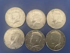 6 Kennedy 40% Silver 1967 Half Dollars