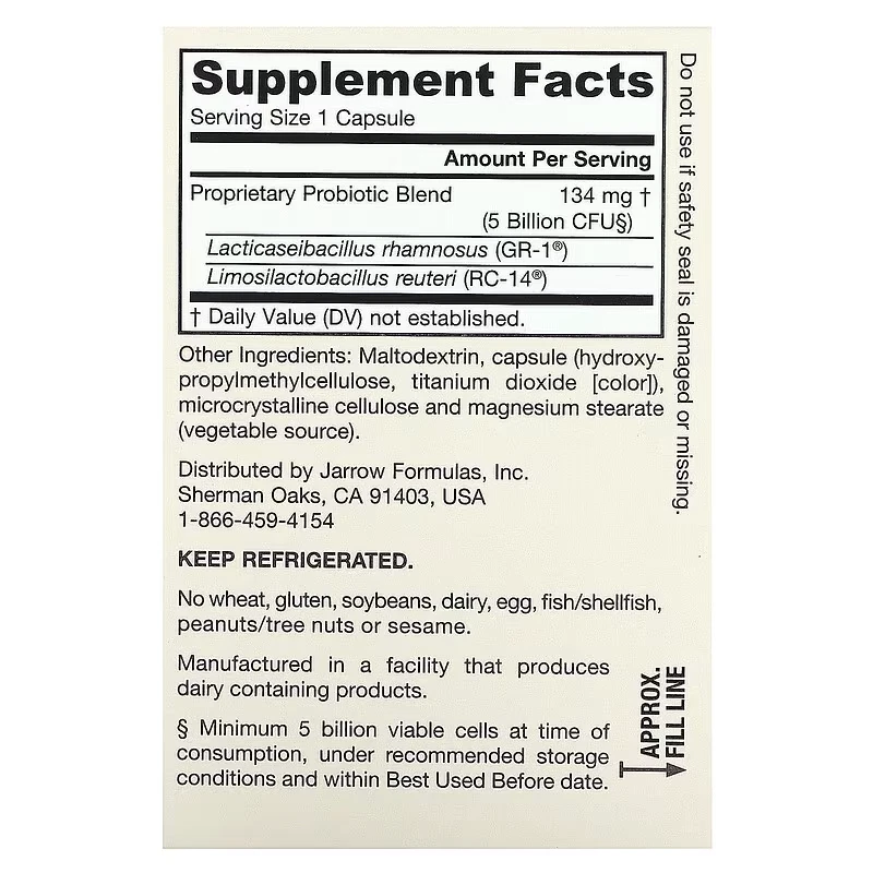 Jarrow Formulas, Fem Dophilus, 5 Billion CFU, 30Caps , Expiry: 10/2026 - Image 2 of 3
