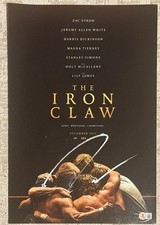 JEREMY ALLEN WHITE SIGNED THE IRON CLAW 12x18 MOVIE POSTER - BECKETT COA