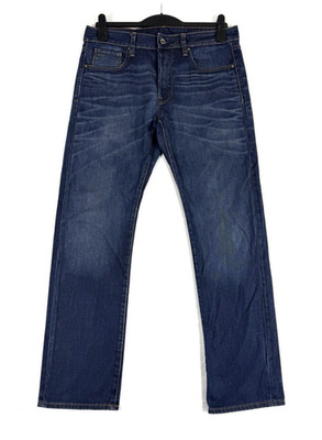 G-Star RAW 3301 Straight Jeans Herren W33 L32 Blau Denim Comfort Hose A258