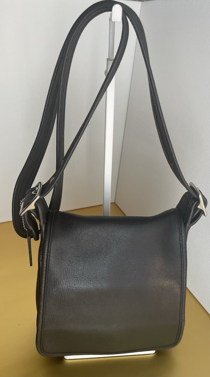 Vtg Coach Black Legacy Vintage Leather Studio Flap Crossbody