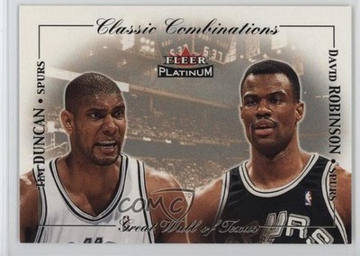 2001 Fleer Platinum Classic Combinations /500 Tim Duncan David Robinson HOF 1h0p