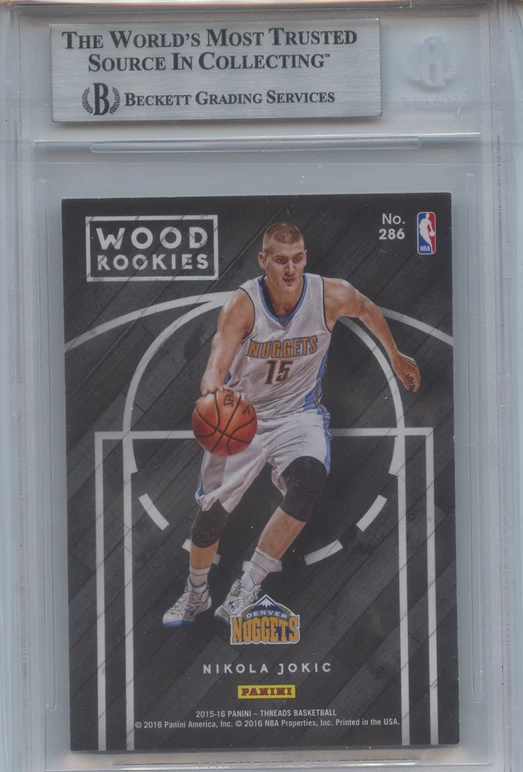 2015-16 Panini Threads - Wood Rookies Nikola Jokić #286 (RC), BGS 9 - Image 2 of 2