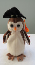 TY BEANIE BABIES WISE THE OWL CLASS OF '98 WITH TAGS 31st MAY 1997