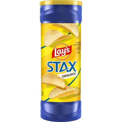 Lay s Stax Potato Crisps Chips, Original, Gluten Free, 5.75 Oz Canister Pack