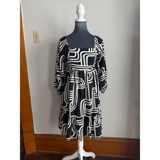 Nine West Square Neck Tiered Mini Dress coquette milkmaid Regencycore shoulder