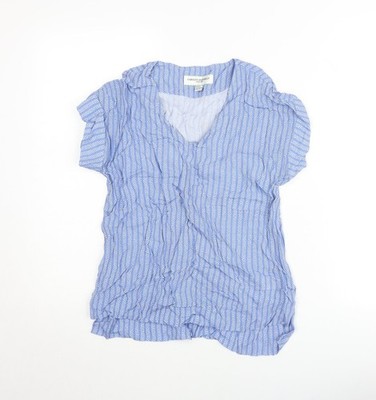 Blaue Wickelbluse Damen UK Größe XS Carolyn Donnelly The Edit
