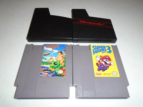 Adventure Island 3 and Super Mario Bros. 3 w/ sleeves ☆☆ Authentic Nintendo NES