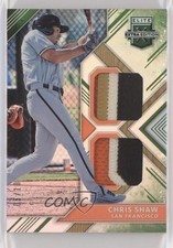 2018 Panini Elite Extra Edition Dual Materials Emerald 5/10 Chris Shaw hg6