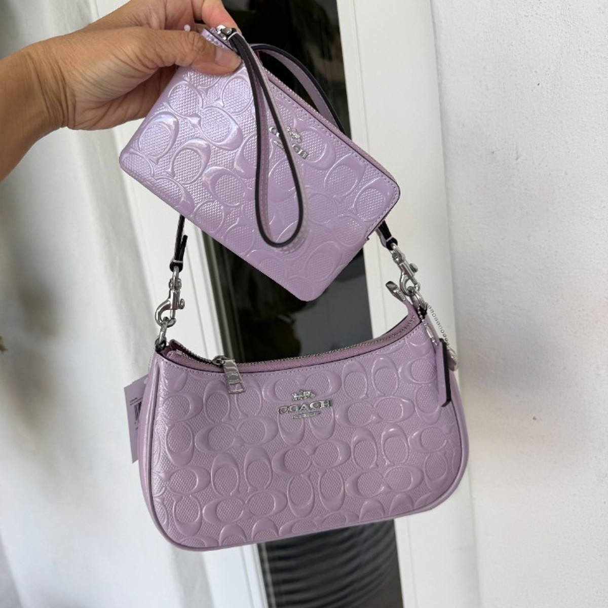 美品coachウィロウショルダーバック　アイスパープル コーチ COACH CR110 ショルダーバッグ レディース （パープル
