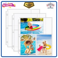 MaxGear 30 Pack 4x6 Photo Sleeves for 3 Ring Binder 180 Pictures ,3 Pocket