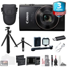 Canon PowerShot ELPH 360 HS A Black 64GB ExtBatt 3 YR Warranty- ULTIMATE Kit