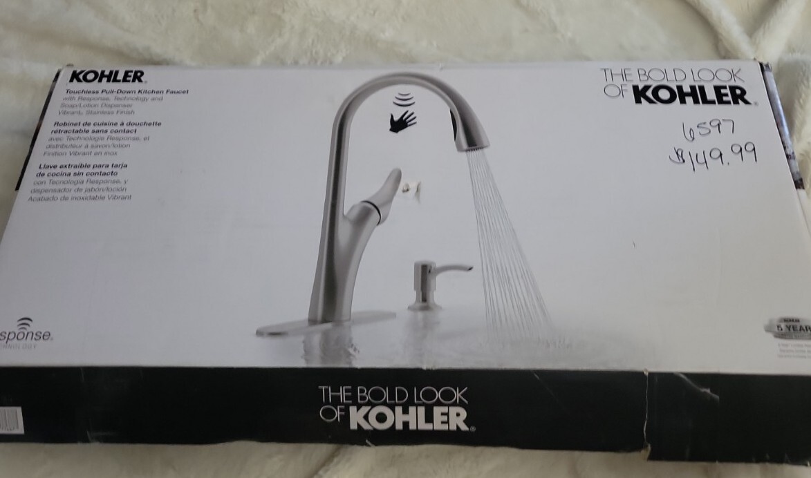 Kohler Transitional Touchless Pull Down Kitchen Faucet W/ Soap