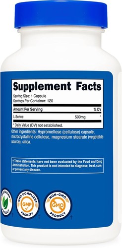 Nutricost L-Serine 500mg, 120 Capsules, 120 Servings - Non-GMO, Gluten Free - Picture 2 of 5