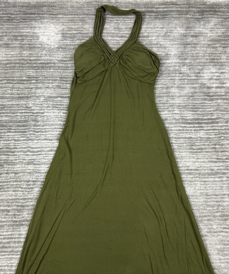 Spense Dress Womens Medium Green Maxi Halter Retro Vibes - image 2 of 4