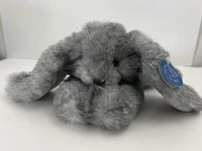 Purr-fection by MJC Plush Gray Bunny Rabbit 1992 Vintage 12" Stuffed Animal TAGS