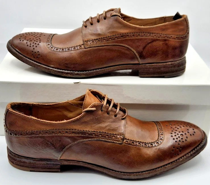 RARA scarpe Oxford Alexander McQueen da uomo in pelle marrone con lacci EU42 5 US9 5