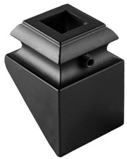 Baluster Railing Decorative Shoe, Steel, Black, Matte/Powder-Coated