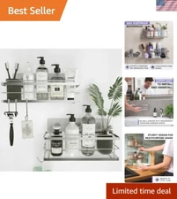 Premium Stainless Steel Shower Shelves 2-Pack with Easy Installation - Rustpr...