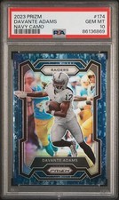 2023 Panini Prizm Davante Adams #174 Navy Camo /25 PSA 10 - /25 POP 2