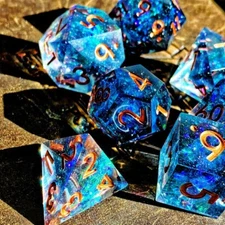 Sage's Miniaturized Galaxy Sharp Edge Resin Dice Set