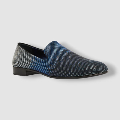 Giuseppe Zanotti Sparkling Teal Men\'s Loafers Mens Slip-on Casual Shoes Nightclub Shinny Pumps Trendy  main image 2