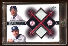 2001 SPX DEREK JETER / NOMAR GARCIAPARRA DUAL GAME USED BASE #D /50  Rare hof ?