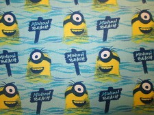 MINIONS ALL NATURAL BEACH MASK MINION DESPICIBLE ME BLUE COTTON FABRIC FQ