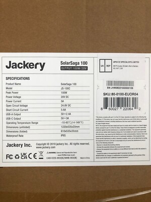 Jackery SolarSaga 100 W tragbares Solarpanel für Explorer 240/500/1000 Netzzelle