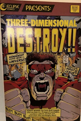 Rarität! 3-D Comic * Three Dimensional Destroy * mit Brille * neuwertig