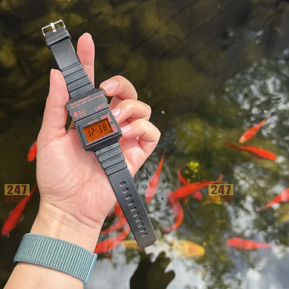 NOS Super Rare LANEVE H2O Water Activated Digital Watch 1980s Retro - Image 4 of 4