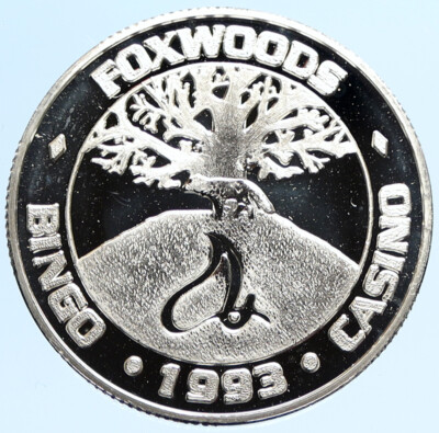 1993 FOXWOODS Casino Wildlife Series Proof Silver Bingo Medal