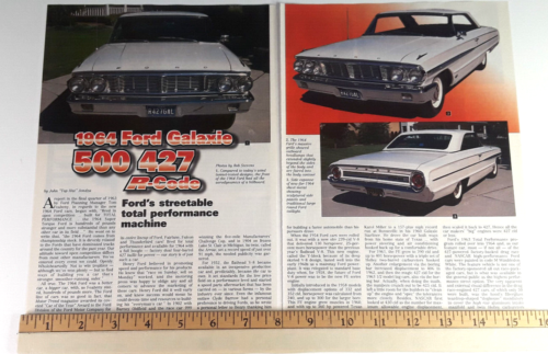 1964 FORD GALAXIE 500 427 R CODE ORIGINAL 2000 ARTICLE - Imagen 1 de 3