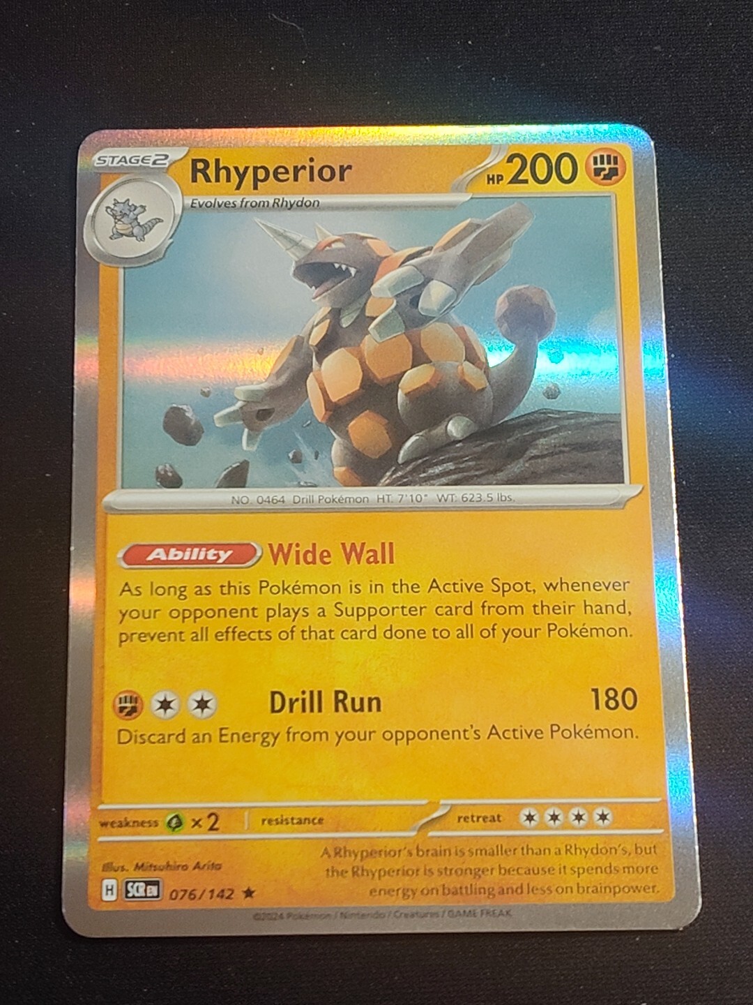 Rhyperior 76/142 Pokemon TCG Stellar Crown Holo Foil Rare Card Near Mint NM