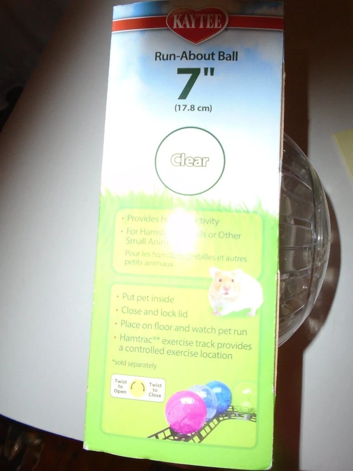 Kaytee 7-Inch Run-About Exercise Ball For Pet Hamsters,Gerbils etc, Clear - Image 4 of 4