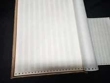 Continuous Computer Paper, 14-7/8 x 11" - 1/2" Green Bar 1-Part 15lb (3200 ct)
