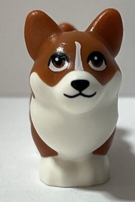 NEW LEGO Corgi Waffles White Reddish Brown body Dog Animal