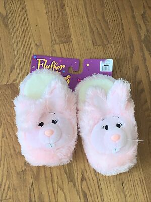 Fluffer Scuffer Bunny Rabbit Jessica Pink Bedroom Slippers M Women New  💗171