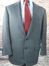 ERMENEGILDO ZEGNA Men s Sport Coat Blazer Gray Blue Herringbone US 40R