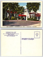[C6] Postcard Linen Unused, Bakersfield Inn California