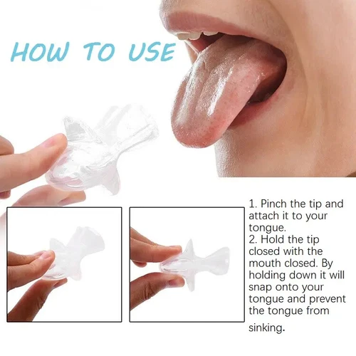 1X Anti Snoring Sleep Aid Device Silicone Tongue Mouthpiece Snore Stopper w/Case - Afbeelding 9 van 10