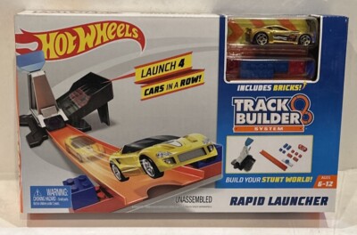 Hot Wheels Track & Builder System RAPID LAUNCHER Play Set w/ Car & Bricks ~ NIB