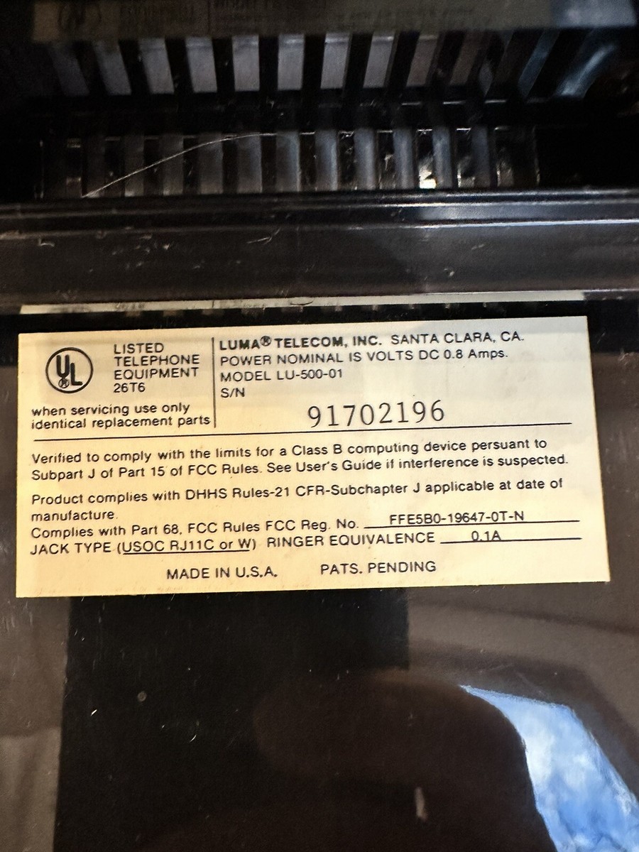 Vintage Mitsubishi Luma VisiTel Video Phone Camera CRT LU-500-01