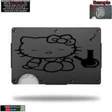 Hello Kitty Stoned Weed - CUSTOM LASER ENGRAVING - THIN METAL - RFID BLOCK