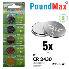 5 x PoundMax 2430 CR2430 DL2430 K2430L ECR2430 3V Lithium Coin Cell Batteries 