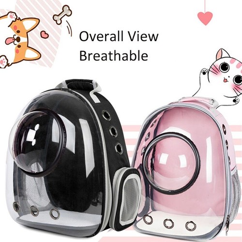 Astronaut Window Cat Carrier Backpack Transparent Outdoor Pet Travel Space Bag - Picture 4 of 19
