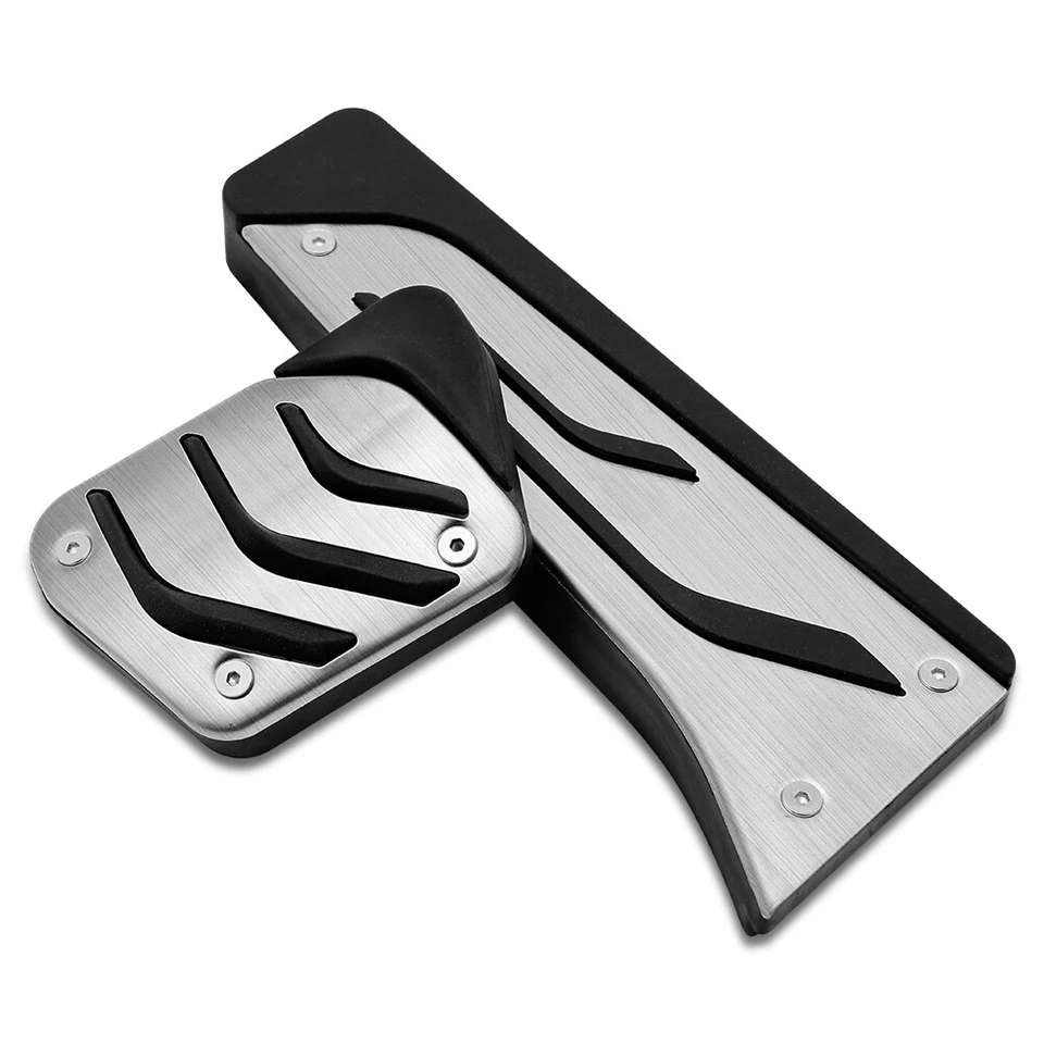 Cubierta de pedal de freno de gas antideslizante para automóvil decoración para BMW F30 2012-2019 plateada 2 piezas Foto 4 de 4